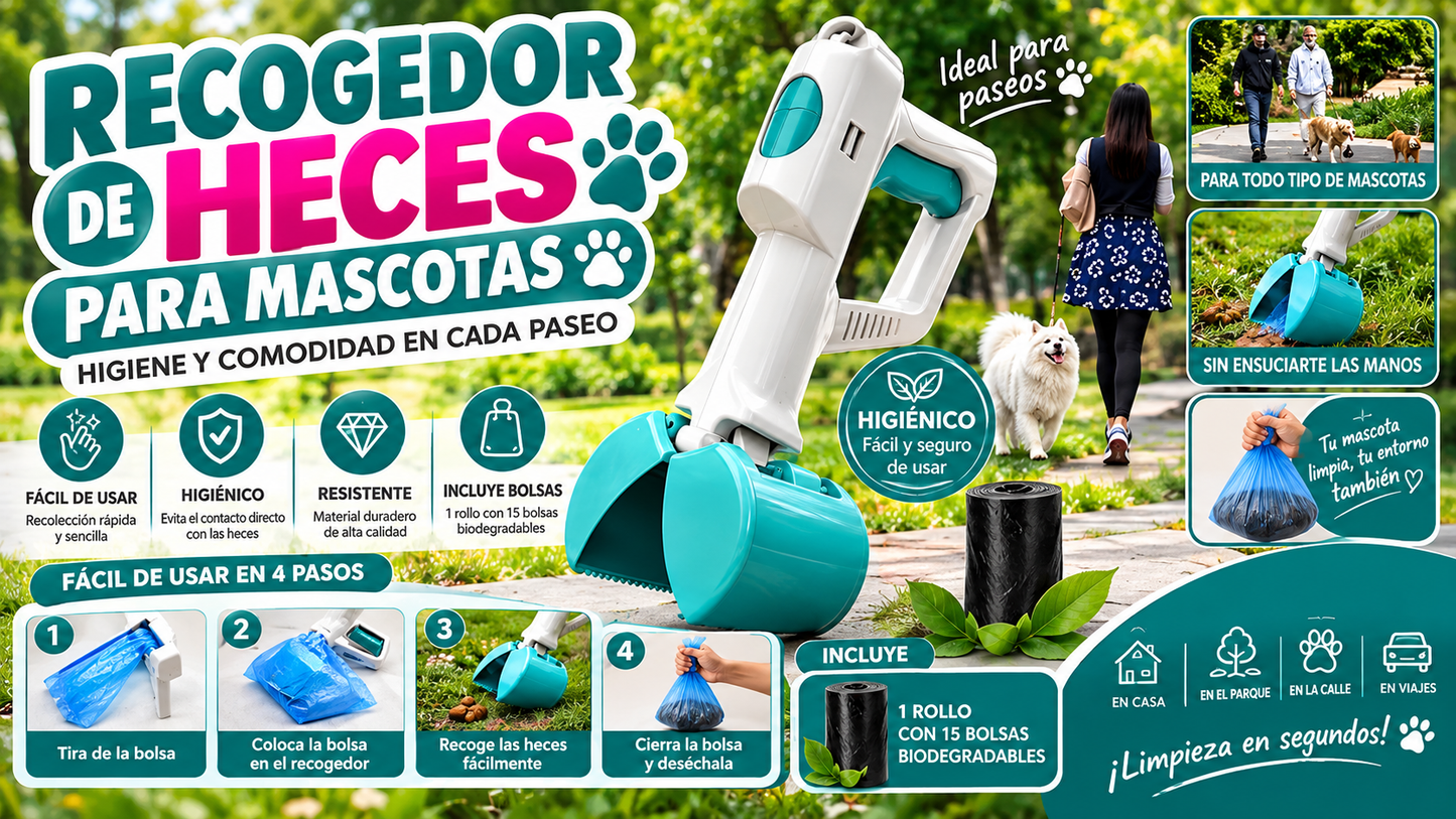 RECOGEDOR DE HECES PARA MASCOTAS